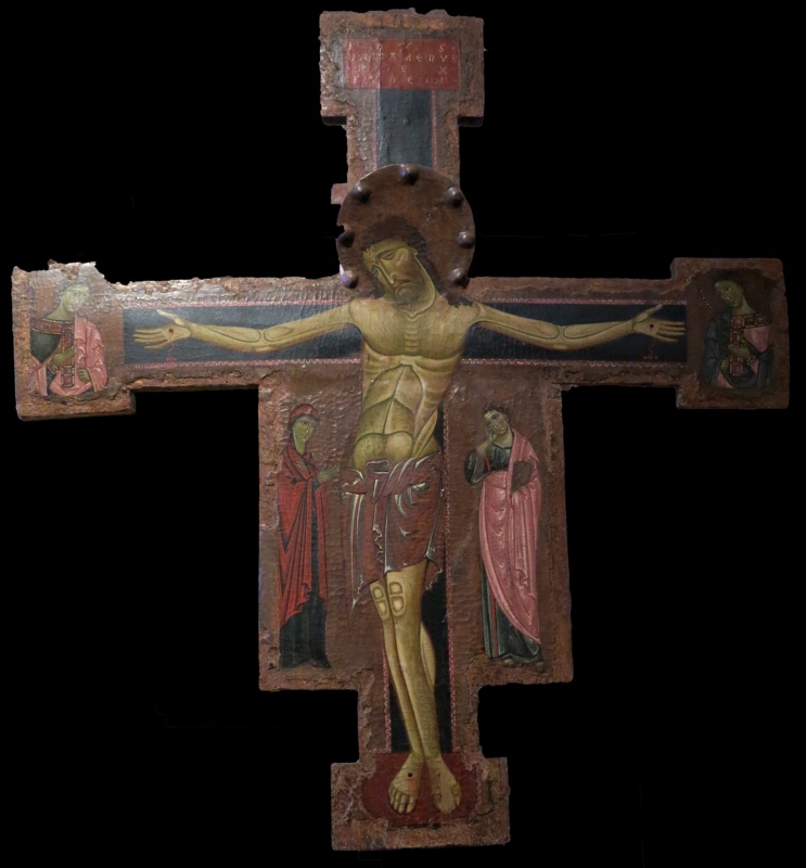 Cristo crocifisso, Madonna, San Giovanni Evangelista, Angeli